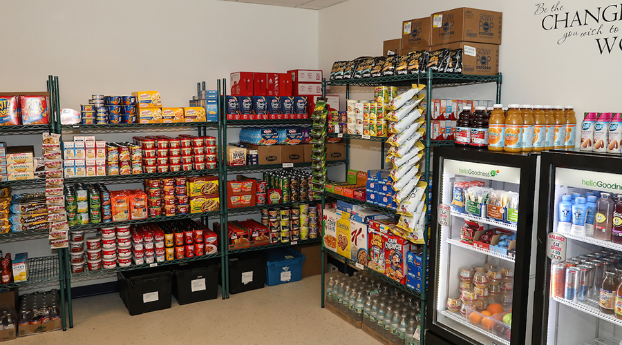 stocked shelves in the Suffolk pantry