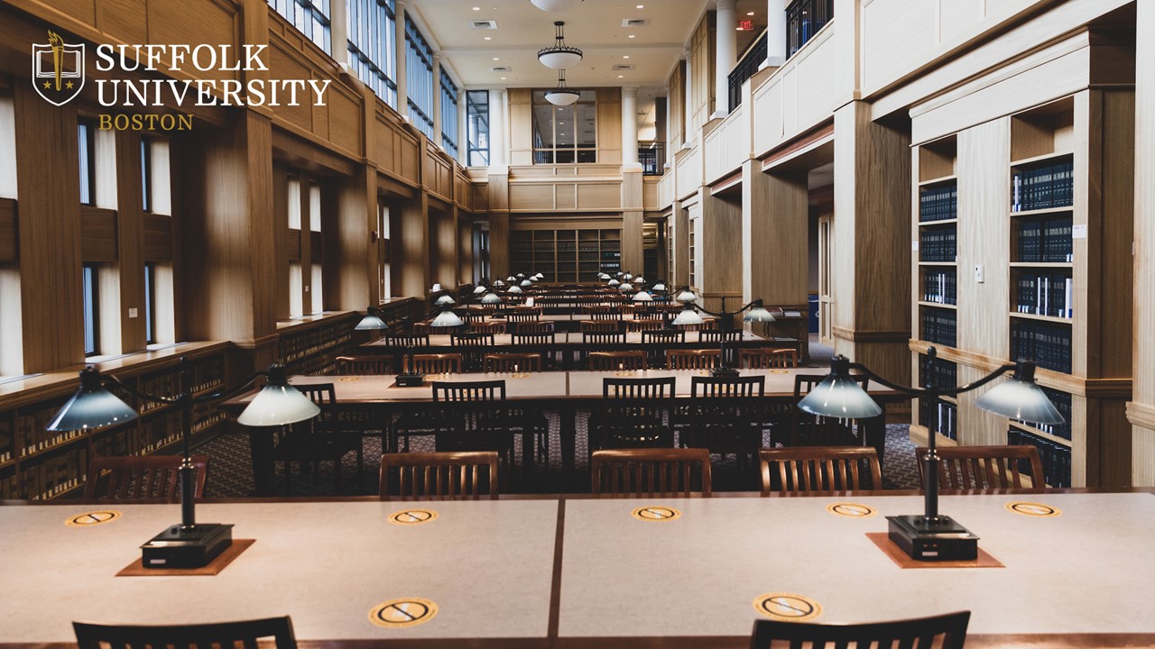 the library in the Suffolk law school